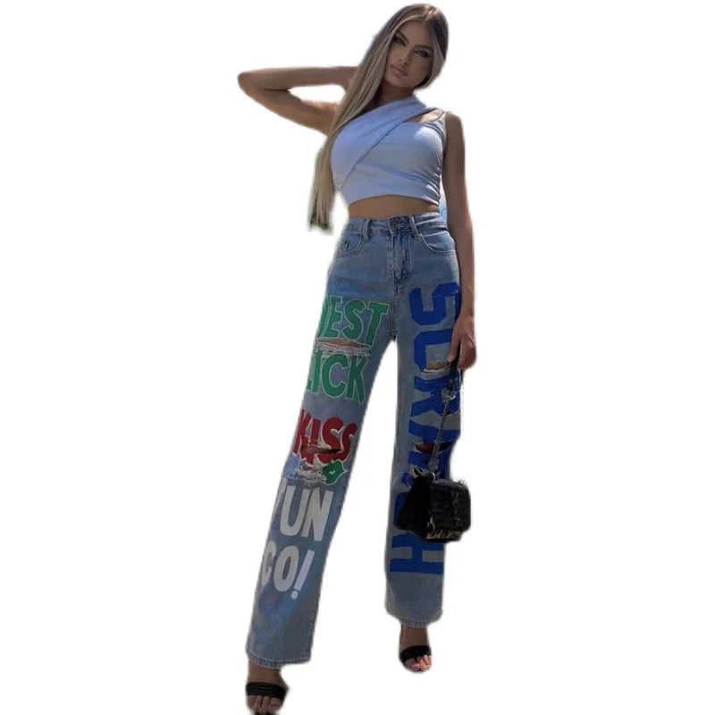 donnafashion.co - אופנת נשים - ג'נסים לנשים - מכנס ג'ינס KISS