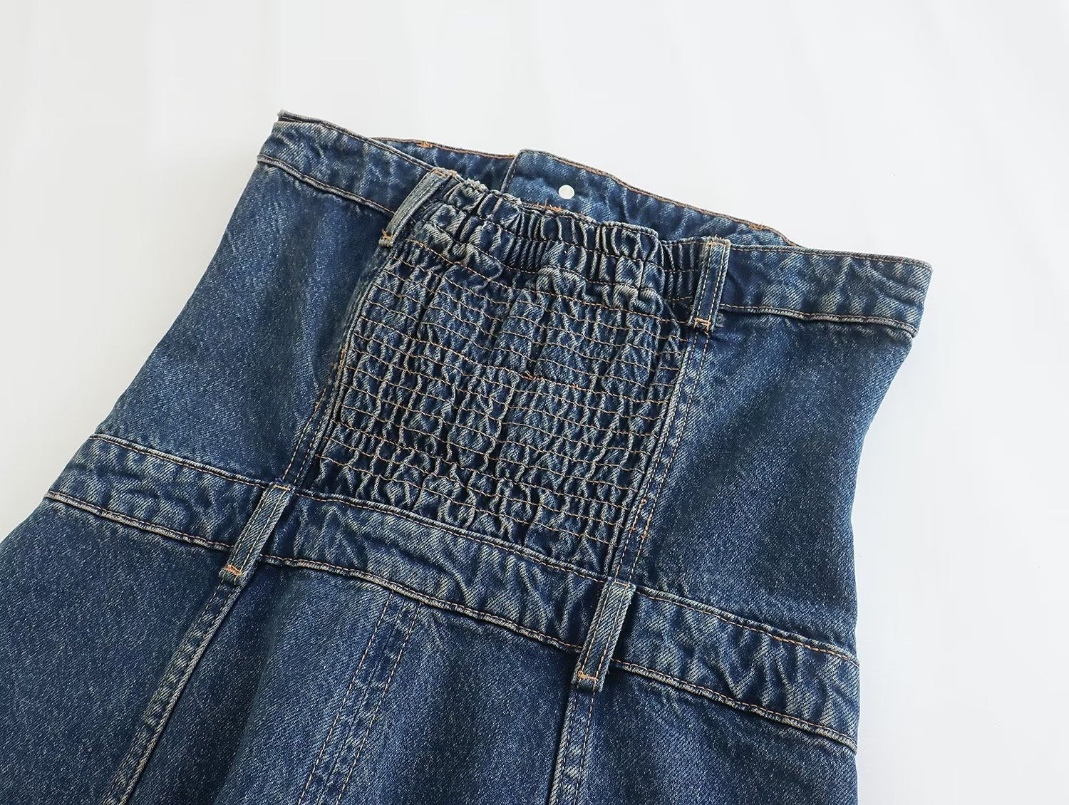 שמלת סטרפלס ג'ינס מקסי