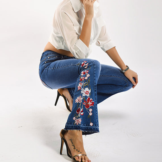 מכנס ג'ינס FLOWER POWER