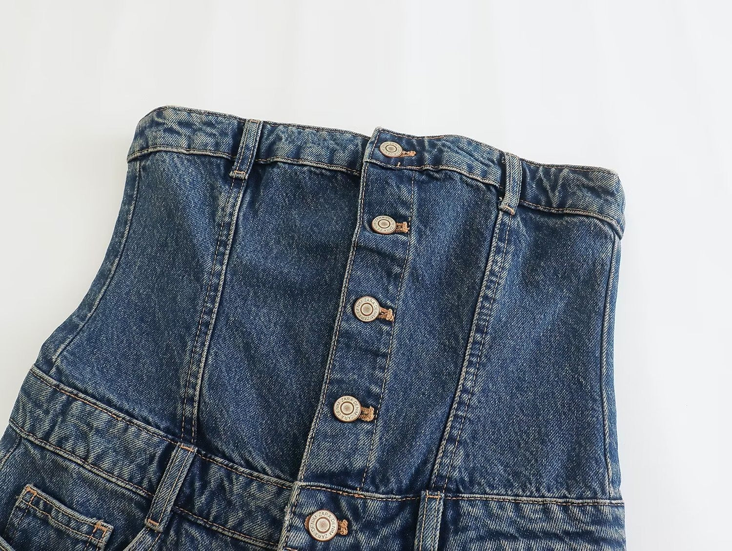 שמלת סטרפלס ג'ינס מקסי