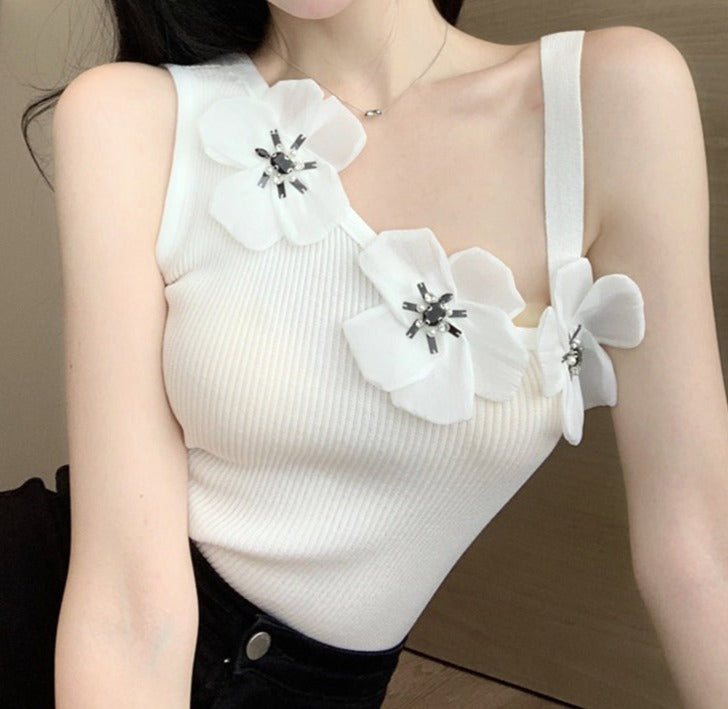 חולצת טופ פרחים ברנדי