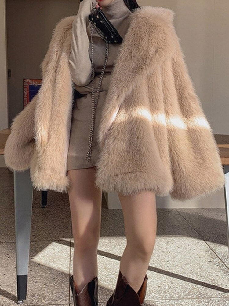 מעיל דמוי פרווה סיינה