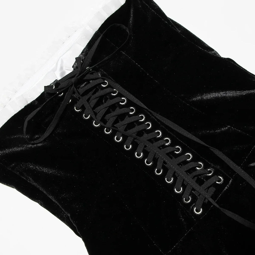 DONNA שמלת סטרפלס קטיפה ENVY