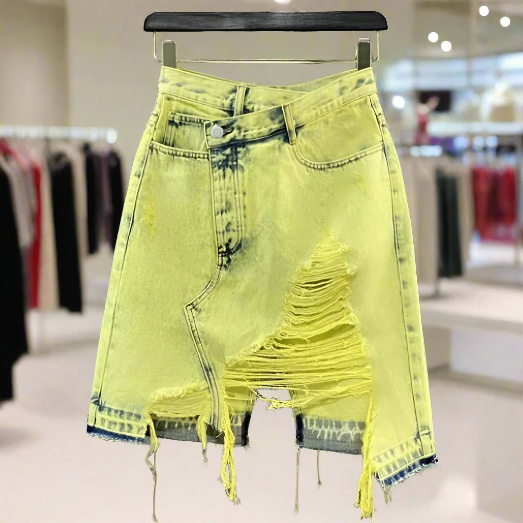 חצאית ג'ינס מימי  - donnafashion.co