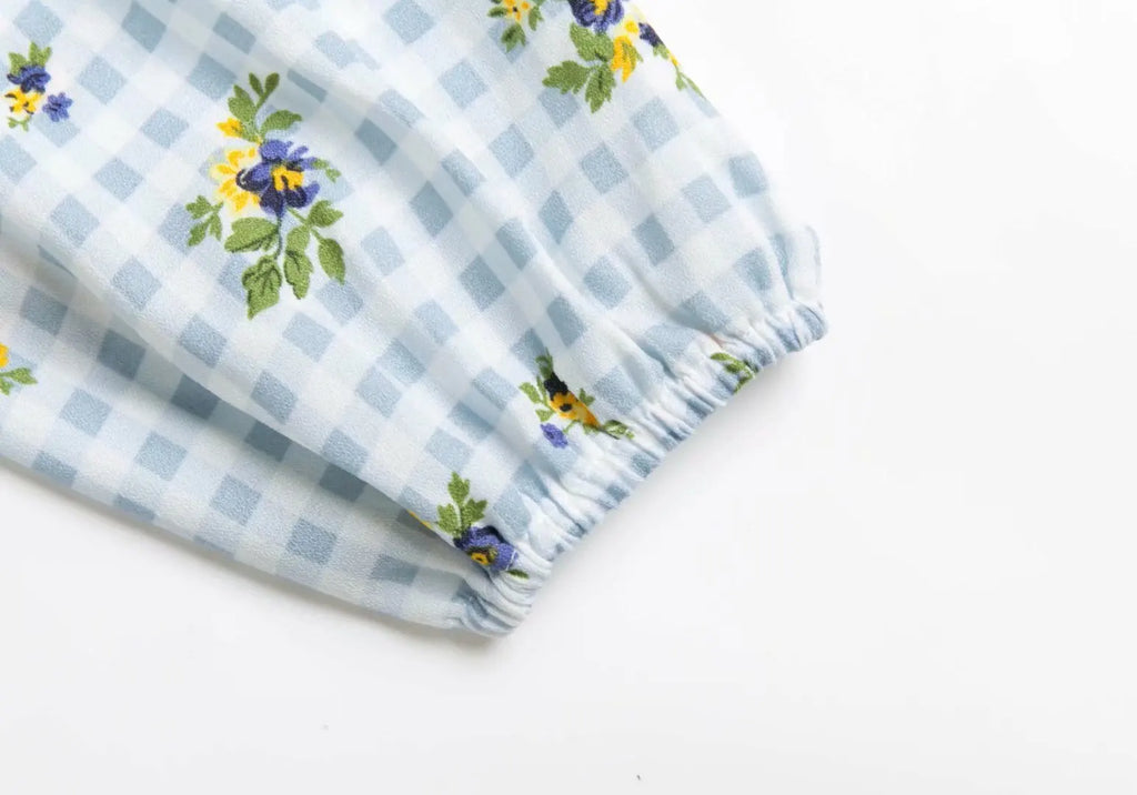 donnafashion.co - אופנת נשים - חולצות נשים - טופ Blue Tartan