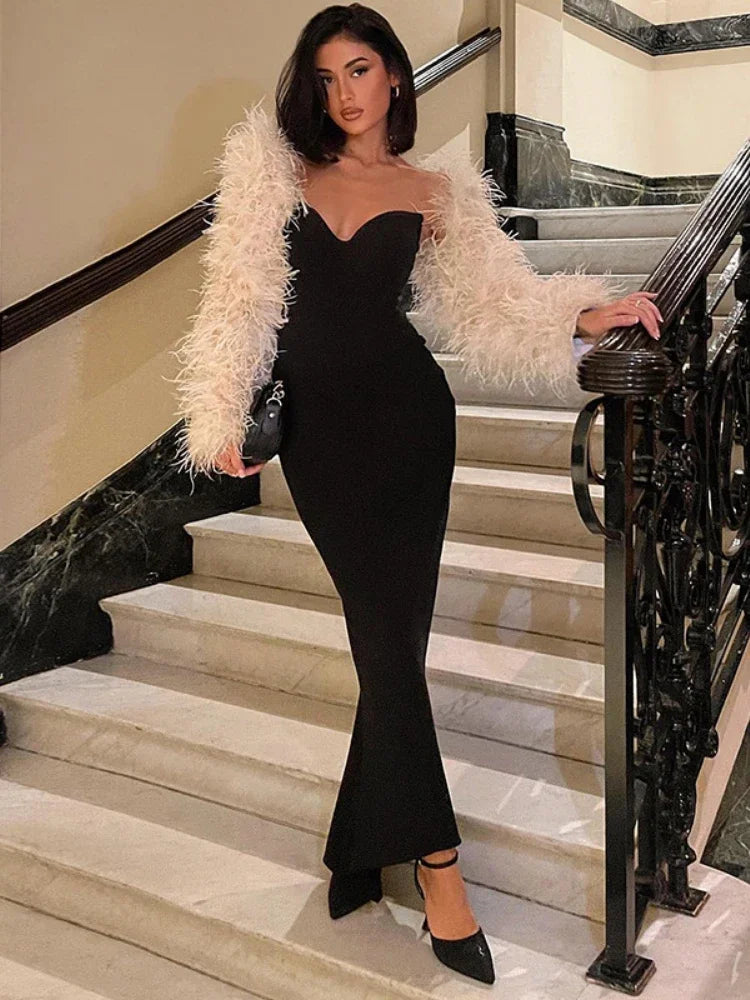 donnafashion.co - אופנת נשים - שמלות - שמלת סטרפלס JESSICA 