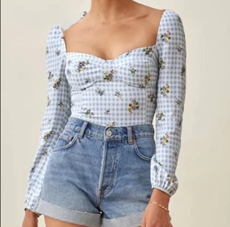 donnafashion.co - אופנת נשים - חולצות נשים - טופ Blue Tartan